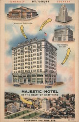 Majestic Hotel St. Louis, MO Postcard Postcard Postcard