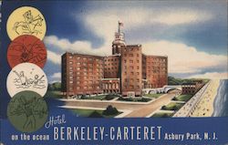 Hotel Berkeley-Carteret, On the Ocean Asbury Park, NJ Postcard Postcard Postcard