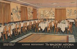 The Waldorf-Astoria, Caricatures by Xavier Cugat Postcard