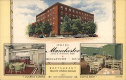 Hotel Manchester, Restaurant, Cocktail Lounge, Coffee Shop Postcard