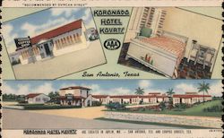 Koronado Hotel Kourts San Antonio, TX Postcard Postcard Postcard