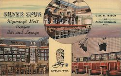 Silver Spur Bar and Lounge Rawlins, WY Postcard Postcard Postcard