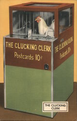 The Clucking Clerk, Postcards 10 Cents, Performing Chicken Postcard