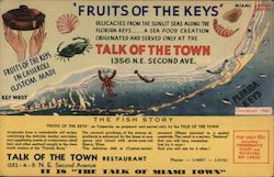 Fruits of the Keys, Talk of the Town Restaurant Miami, FL Postcard Postcard Postcard