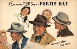 Everyone Eyes Your Portis Hat, America's Best Hat Value Postcard