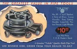 Toledo, The Greatest Value in Pipe Tools Postcard