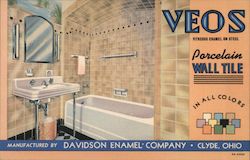 Davidson Enamel Company Porcelain Bathroom Postcard