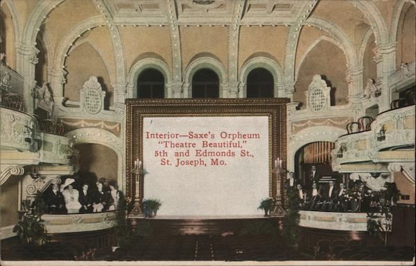 Interior View of Saxe's Orpheum - Theatre Beautiful St. Joseph Missouri