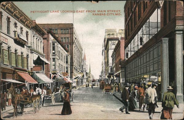 Petticoat Lane Looking East from Main Street Kansas City Missouri