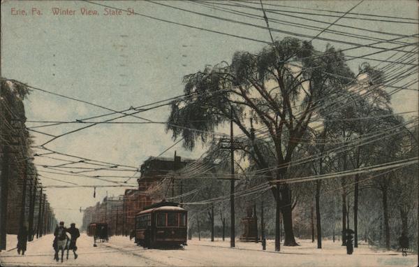 Winter View on State Street Erie Pennsylvania