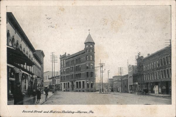 Second Street and Flatiron Building Warren Pennsylvania
