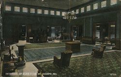 Interior of Elks Club Postcard