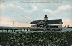 Pavillion and Lily Pond, Lake Contrary St. Joseph, MO Postcard Postcard Postcard