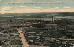 Bird's-eye View of Packing Houses and Stock Yards St. Joseph, MO Postcard Postcard Postcard