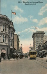 Fifth Street, looking North San Diego, CA Postcard Postcard Postcard