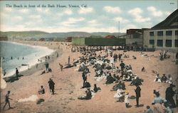 The Beach in front of the Bath House Postcard