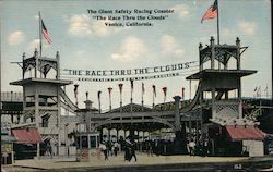 The Giant Safety Racing Coaster - The Race Thru the Clouds Venice, CA Postcard Postcard Postcard