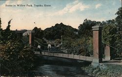 Scene in Willow Park Postcard