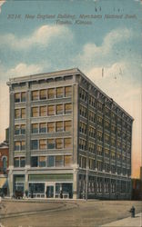 New England Building, Merchants National Bank Postcard