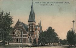 North Pleasant St. and Presbyterian Church Postcard