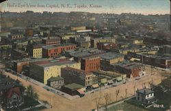 Bird's Eye View from Capitol, N.E. Topeka, KS Postcard Postcard Postcard