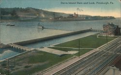 Davis Island Dam and Lock Pittsburgh, PA Postcard Postcard Postcard