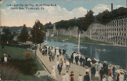 Lake and the Dip Dip, West View park Pittsburgh, PA Postcard Postcard Postcard