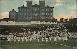 Washington Park, Central High School in Background Postcard