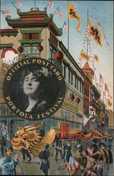 Portola Festival, View fo Chinatown Postcard