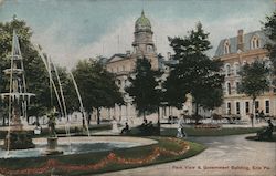 Park View & Government Building Erie, PA Postcard Postcard Postcard