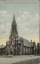 St. Ann's Church, School House, Parochial Residence Postcard