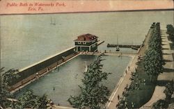 Public Bath in Waterworks Park Postcard