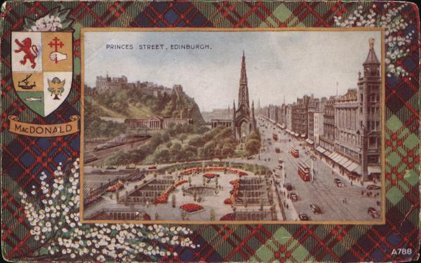 Princes Street and the MacDonald clan Edinburgh Scotland
