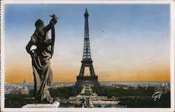 The Eiffel Tower, elevated view Paris, France Guy Postcard Postcard Postcard