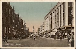 Looking Along High Street Postcard