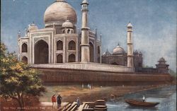 Taj Mahal From the River Agra Postcard
