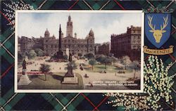 George Square, Cenotaph and Municipal Buildings Glasgow, Scotland Postcard Postcard Postcard
