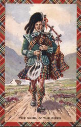 The Skirl O' The Pipes (Scotland) United Kingdom Postcard Postcard Postcard