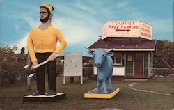 Paul Bunyan and His Blue Ox Babe Blind River, ON Canada Ontario Postcard Postcard Postcard