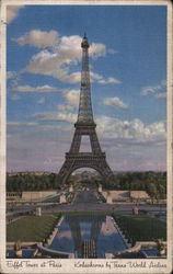 Eiffel Tower at Paris TWA Postcard