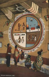 Painting in Indian Watchtower, Desert View Grand Canyon National Park, AZ Postcard Postcard Postcard