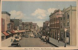 Main Street Moncton, NB Canada New Brunswick Postcard Postcard Postcard