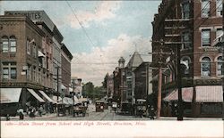 Main Street From School and High Streets Brockton, MA Postcard Postcard Postcard