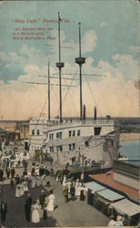 Ship Cafe - Attraction on the Balloon Route Excursion Scenic Trolley Trip Postcard