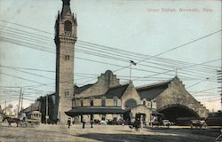 Union Station, Worcester, Mass. Postcard