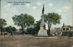 Soldiers Monument and Square Postcard