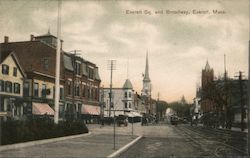 Everett Sq and Broadway Massachusetts Postcard Postcard Postcard