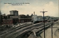 Train Sheds, New York Central and Hudson River Station Postcard
