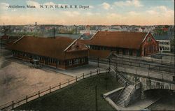 New York, New Haven and Hartford Railroad Depot Attleboro, MA Postcard Postcard Postcard