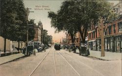 Main Street Milford, MA Postcard Postcard Postcard